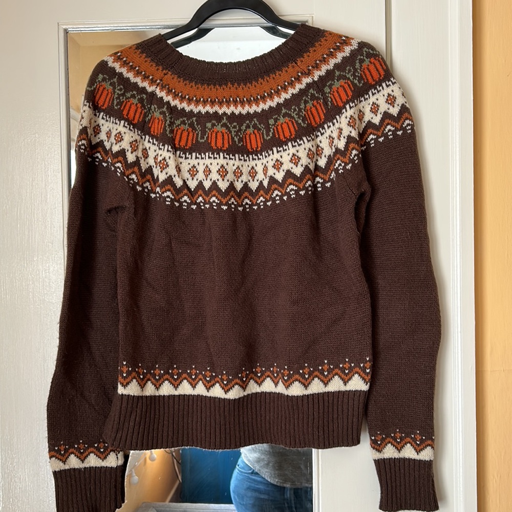 Kiel James Patrick Brown and Orange Sweater - Picture 3 of 3